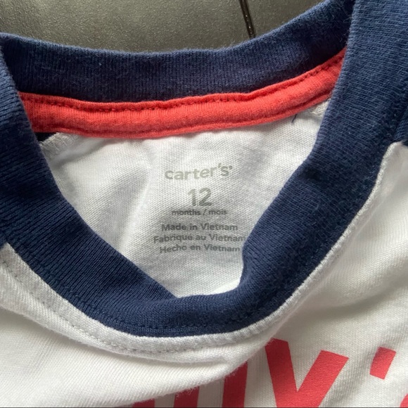 Carter’s gender neutral baseball Daddy’s slugger t-shirt 12M EUC - Picture 2 of 3